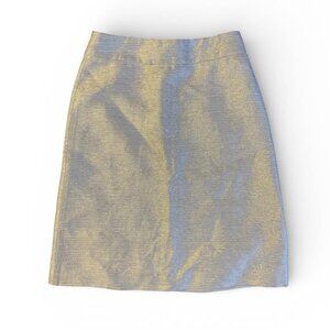 NWT Anthropologie x Paper Crown Skirt Ivory Textured Gold Metallic Sz 0